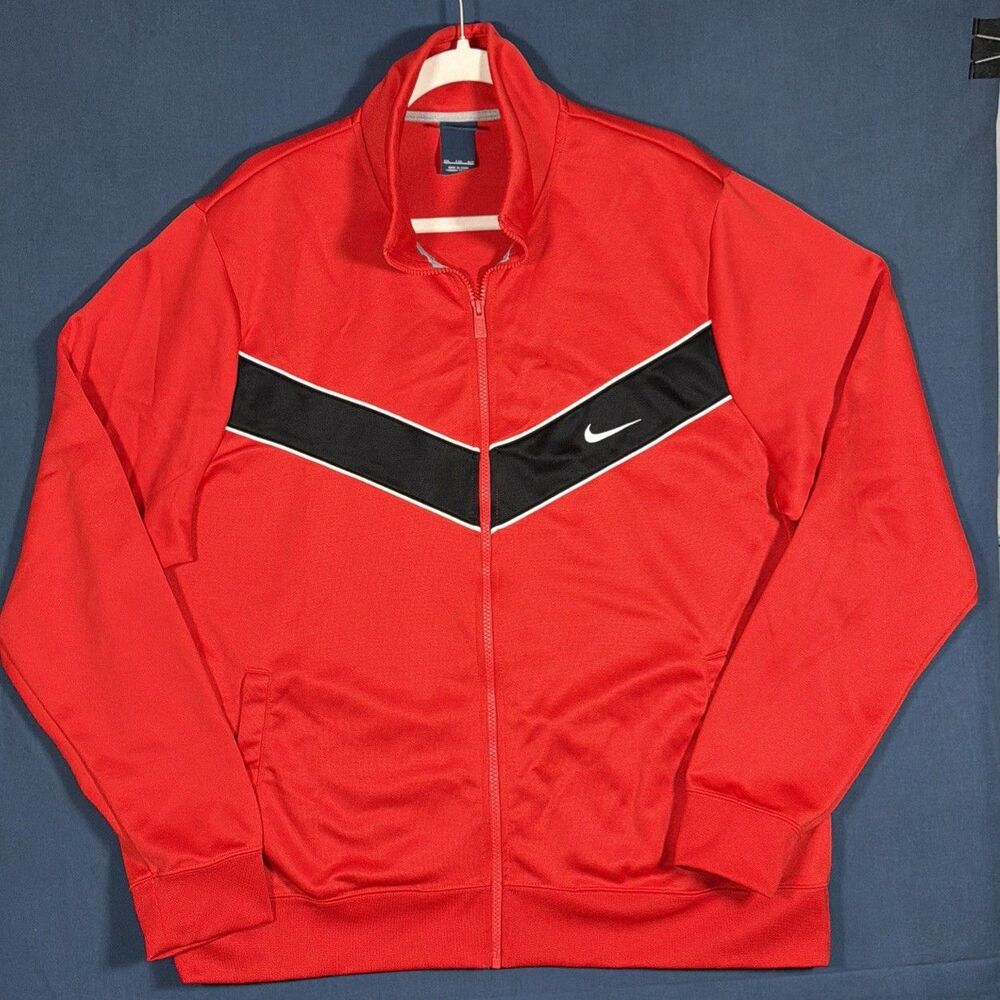 Nike Striker Track Warm Up Jacket Red Black Retro Lightweight Men's XXL